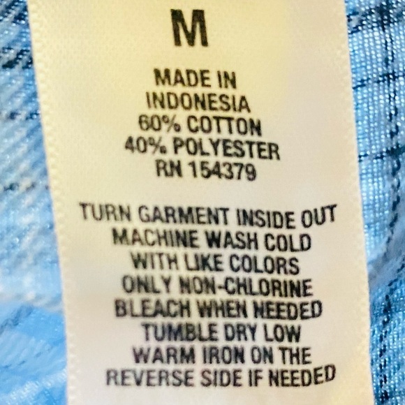 NWOT Aeropostale Sz Medium Blue & White Plaid Button Down Long Sleeve Shirt - Picture 5 of 6